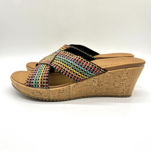Skechers Cali Womens Beverlee Delighted Wedge Vegan Sandals Rainbow Multicolor - Picture 6 of 15